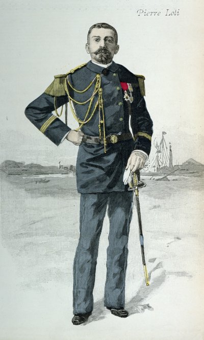 Pierre Loti (1850-1923), illustration de couverture de La Revue Illustrée, 1er octobre 1889 - French School
