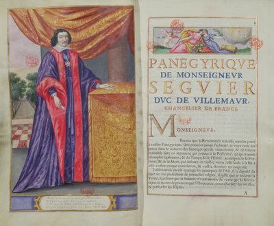 Pierre Séguier (1588-1672) Chancelier de France, illustration de Les Panégyriques des Hommes Illustres de Notre Siècle par Puget de la Serre, 1655 - French School