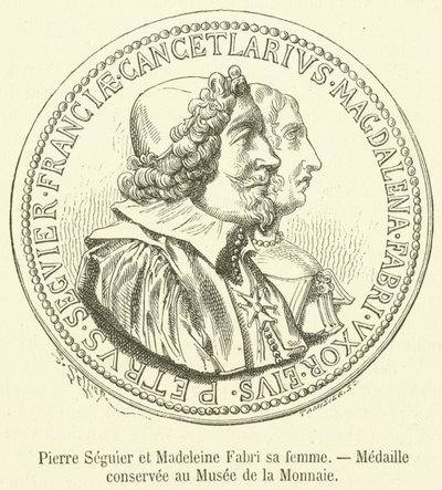 Pierre Séguier et Madeleine Fabri sa femme, Médaille conservée au Musée de la Monnaie - French School