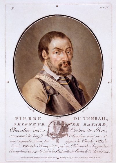 Pierre du Terrail, Seigneur de Bayard, de Portraits des grands hommes, femmes illustres, et sujets mémorables de France, publié 1787-92 - French School