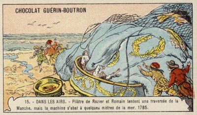 Tentative infructueuse de Pilâtre de Rozier et Romain de traverser la Manche en ballon - French School