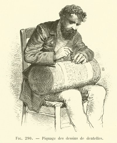Piquage des dessins de dentelles - French School