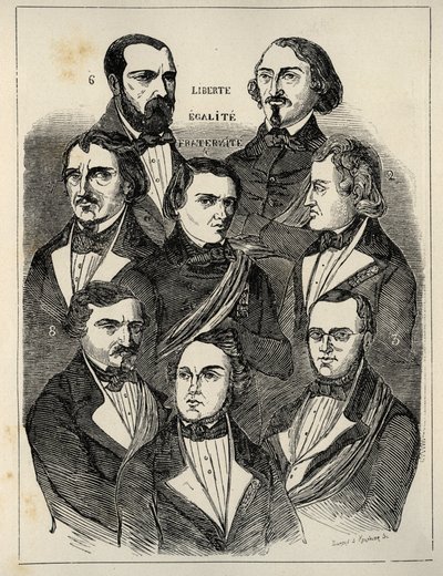 Placard électoral 1848 - Politiciens républicains français - French School