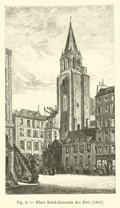 Place Saint-Germain des Prés, 1850 - French School