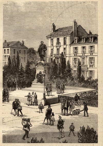 Place Thiers - centre-ville de la ville de Nancy, dans le département de Meurthe-et-Moselle, en région Lorraine - gravure dans « PATRIE » - DESCRIPTION PICTURESQUE DE LA FRANCE EN 6 VOLUMES PAR LUCIEN HUARD - French School