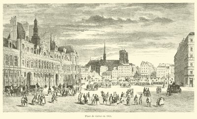 Place de Grève en 1855 - French School