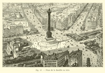 Place de la Bastille en 1858 - French School