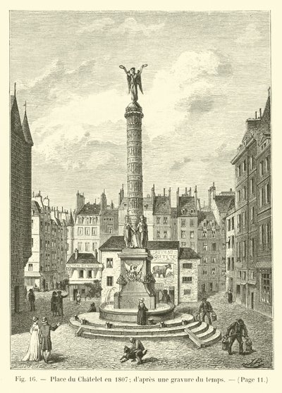 Place du Châtelet en 1807; d