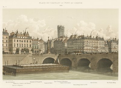 Place du Châtelet et Pont au Change, 1830 - French School