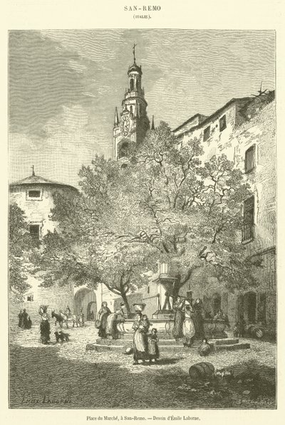 Place du Marché, à San-Remo - French School