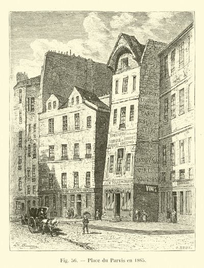 Place du Parvis en 1865 - French School