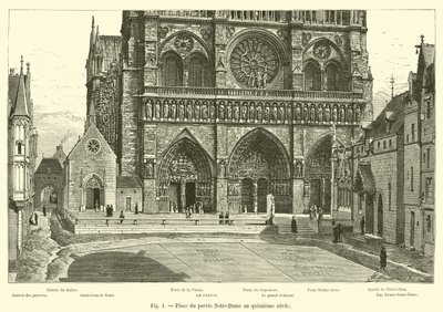 Place du parvis Notre-Dame au quinzième siècle - French School