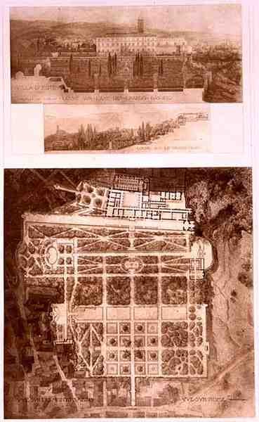Plan et vue de la Villa d