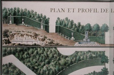 Plan et coupe transversale du bosquet, de 