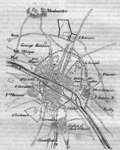 Plan de Paris sous Charles V - French School