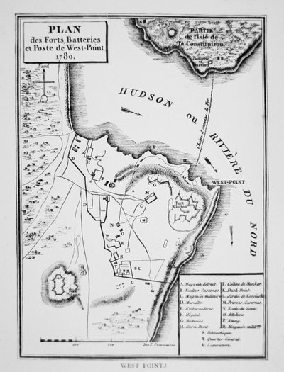 Plan de West Point, le fort clé que Benedict Arnold a comploté pour livrer aux Britanniques pendant la guerre d