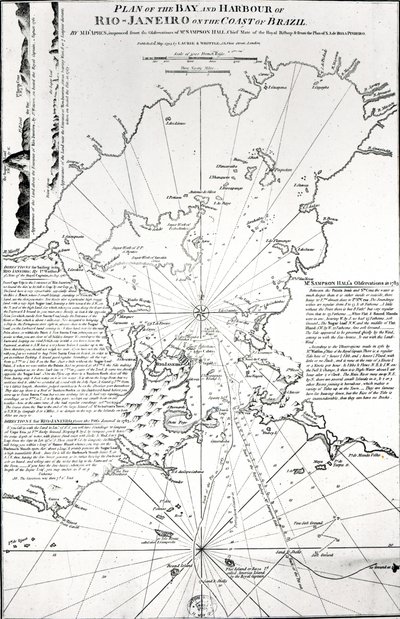 Plan de la baie et du port de Rio de Janeiro sur la côte du Brésil, 1794 - French School