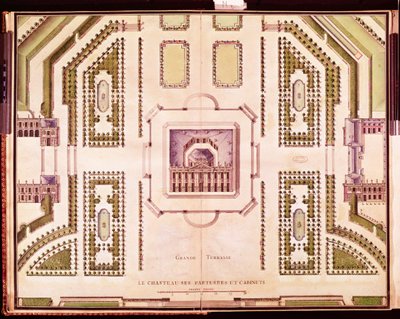 Plan de la Grande Terrasse du Château de Marly, 1714 - French School