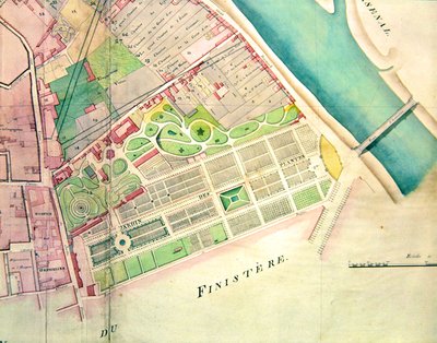 Plan du Jardin des Plantes à Paris pendant la période de l
