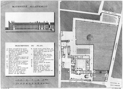 Plan de la Maternité Port-Royal, gravé par Jacques Etienne Thierry (1750-1832) d