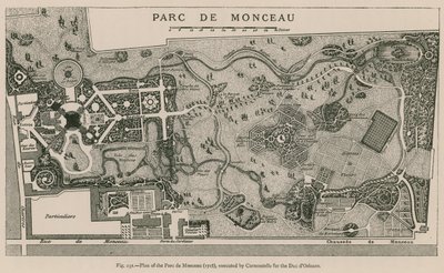 Plan du Parc de Monceau (1718), exécuté par Carmontelle pour le Duc d
