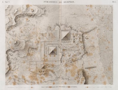 Plan des pyramides de Memphis et de la région environnante - French School