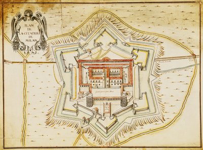 Plan de la citadelle de Milan - French School