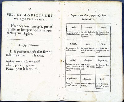 Planètes et signes astrologiques traités avec humour - dans "Almanach pour le temps passé", par Jean Guerin - French School