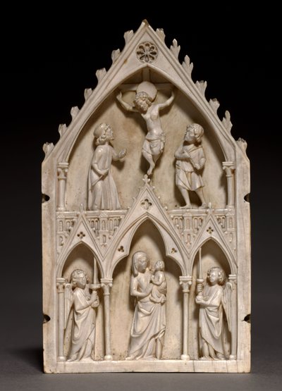 Plaque : La Crucifixion et la Vierge à l