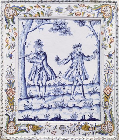Plaque représentant une scène de La Flûte enchantée - French School
