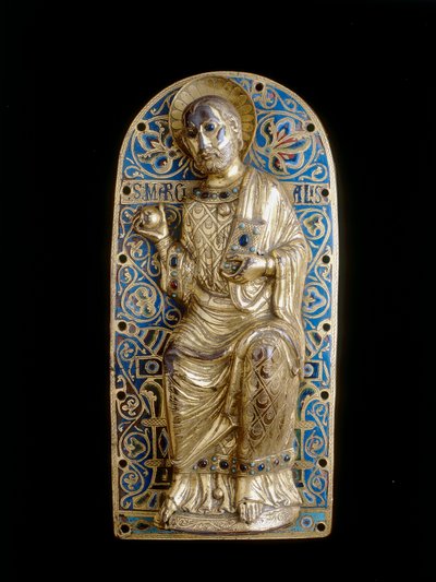 Plaque avec Saint Marziale par la manufacture de Limosina - French School