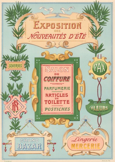 Planche n° 17 : Modèles de signalisation pour peintre Art Nouveau - French School