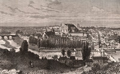 Poitiers - gravure dans "La France illustrée: géographie, histoire, administration statistique" par V.A. Malte-Brun. 1884 - French School