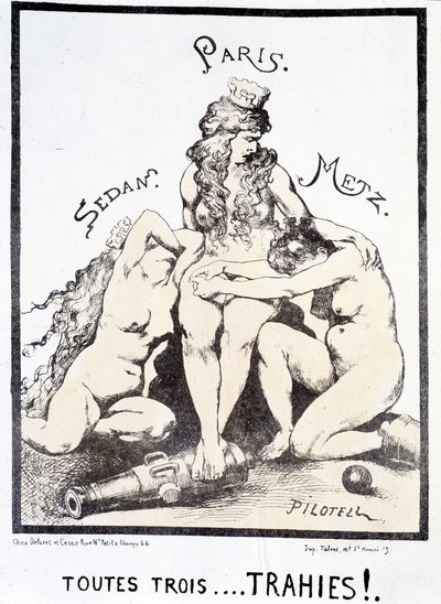 Caricature politique "Tous les trois... trahis!" - French School