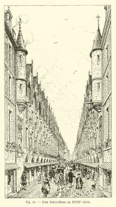 Pont Notre-Dame au XVIIIe siècle - French School