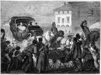 Le pape Pie VII (PIO PIUS) (1742-1823) quitte Paris le 4 avril - French School