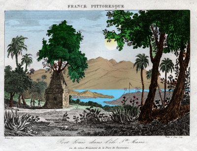 Port-Louis à Madagascar (gravure, vers 1850) - French School
