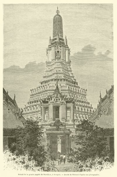 Portail de la grande pagode de Wat-Chan, à Bangkok - French School