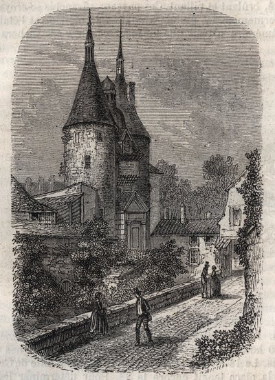 Porte de la Craffe à Nancy vestige des fortifications médiévales, érigée au XIVe siècle au nord de la vieille ville - gravure dans « Histoire de France » de Victor Duruy - French School