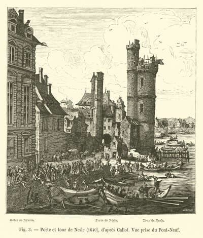 Porte et tour de Nesle, 1640, d