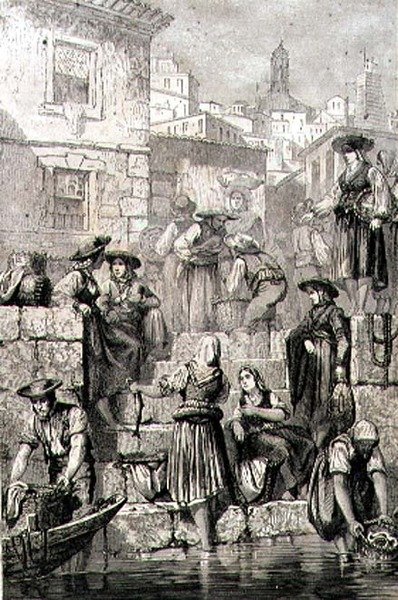 Pêcheurs de Porto dans les années 1860 - French School