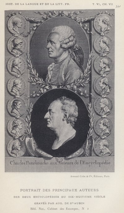 Portrait des principaux auteurs des deux encyclopédies du XVIIIe siècle - French School