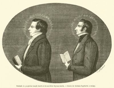 Portrait du prophète Joseph Smith et de son frère Hyram Smith (gravure) - French School