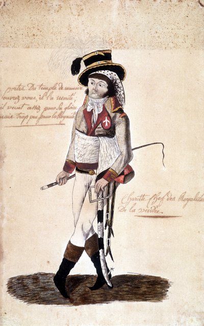 Portrait en pied de François Athanase de Charette de la Contrie (1763-1796), chef royaliste de la Vendée - Musée Dobrée, Nantes - French School