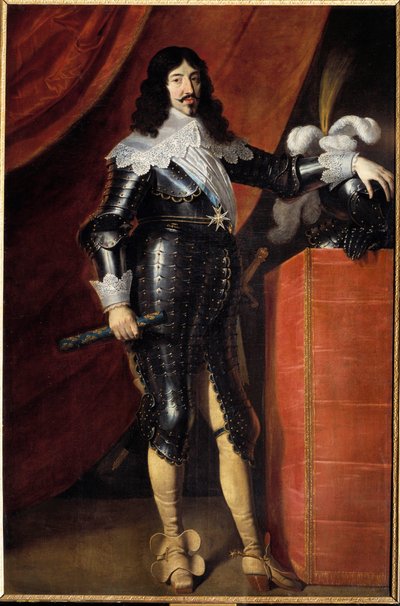 Portrait en pied de Louis XIII en armure - French School