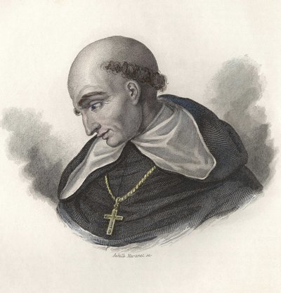 Portrait de Bartolomé de Las Casas (1472-1566), frère dominicain espagnol et évêque de Chiapas. dans "Portraits des Hommes Utiles" - French School