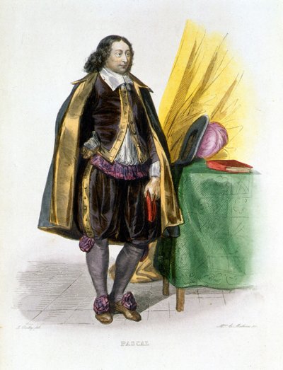 Portrait de Blaise Pascal - dans « Le Plutarque Français », par Mennechet - French School