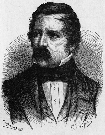 Portrait de Carl August von Steinheil (1801-1870), physicien allemand, inventeur dans le domaine de la télégraphie - dans "Album de la Science; savants illustres; Grandes découvertes" 1896. - French School