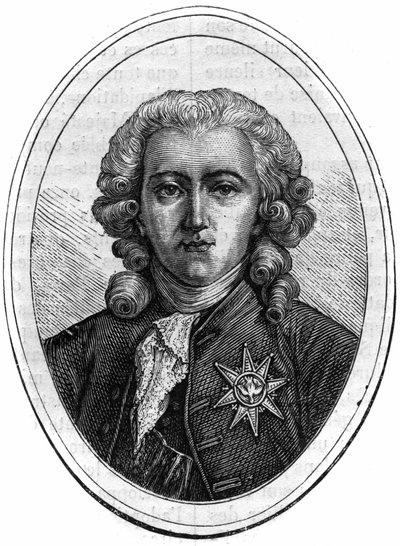 Portrait de Charles Alexandre de Calonne, politicien français sous Louis XVI (1734-1802), contrôleur général des finances. Gravure dans « Histoire des Papes-Rois-Reines et Empereurs à travers les siècles » par Maurice Lachatre - French School