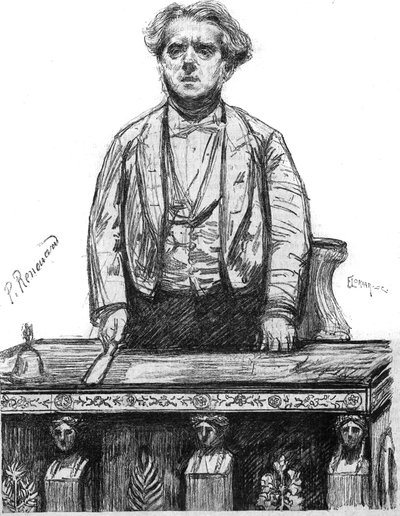 Portrait de Charles Floquet (1828-1896), avocat et homme politique français. Gravure dans « La gazette du dimanche » du 16 janvier - French School